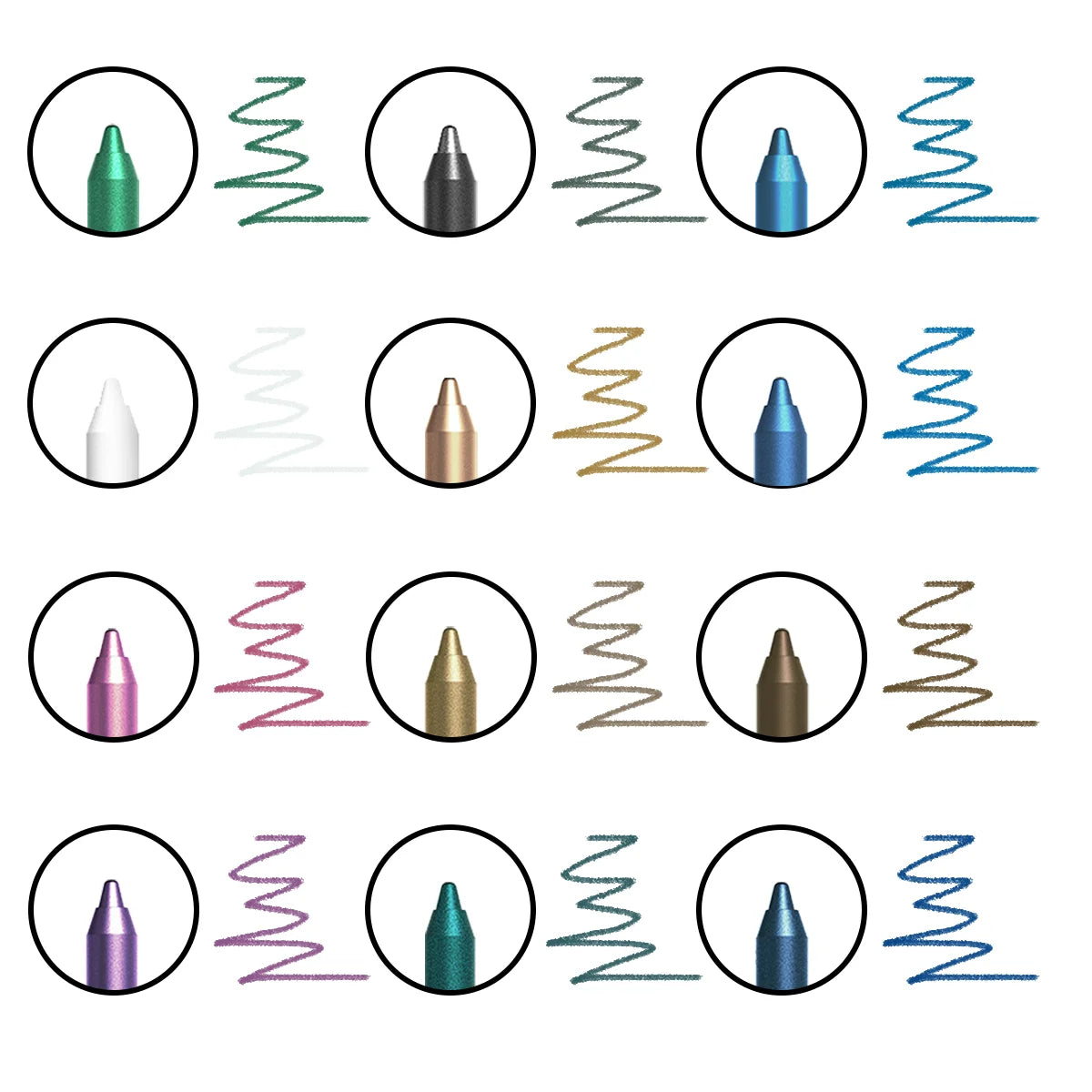 Set of 12 glitter eye pencils, choose rasme